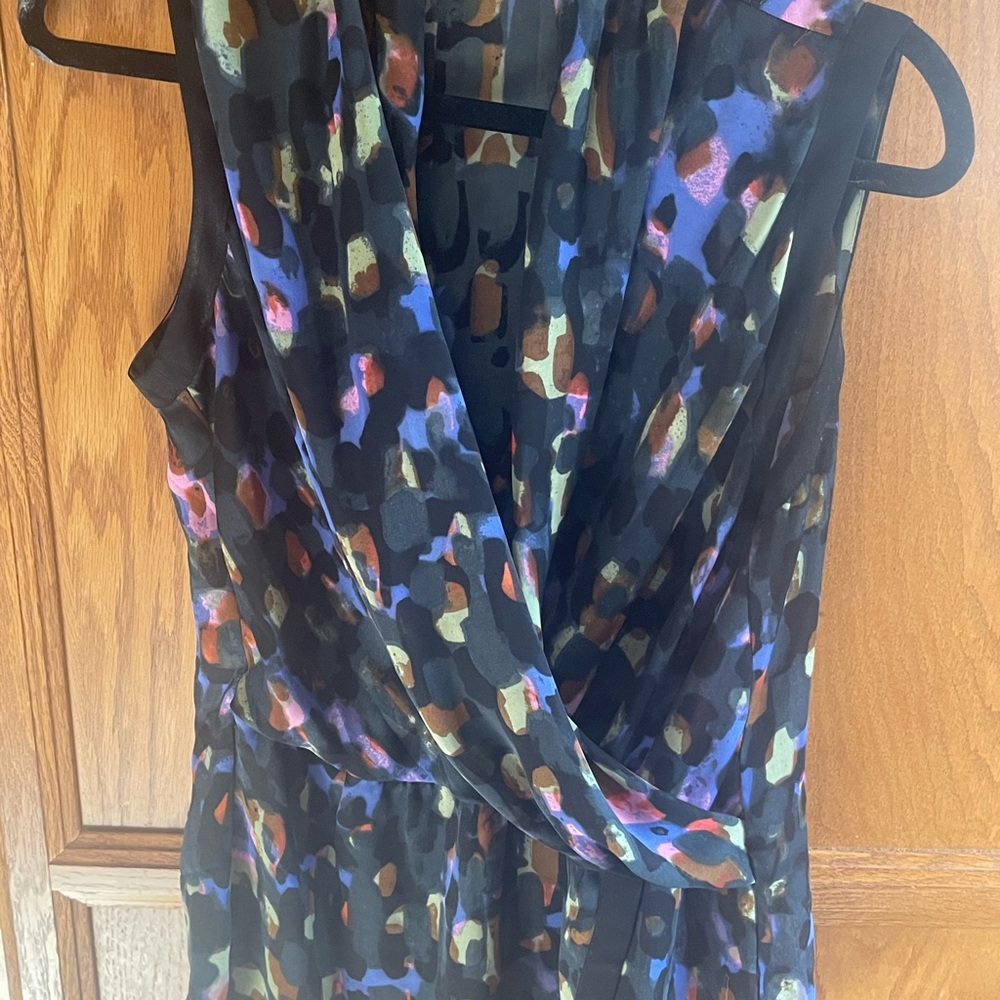 CABI Flaunt Faux Wrap Blouse Multi Color Tunic